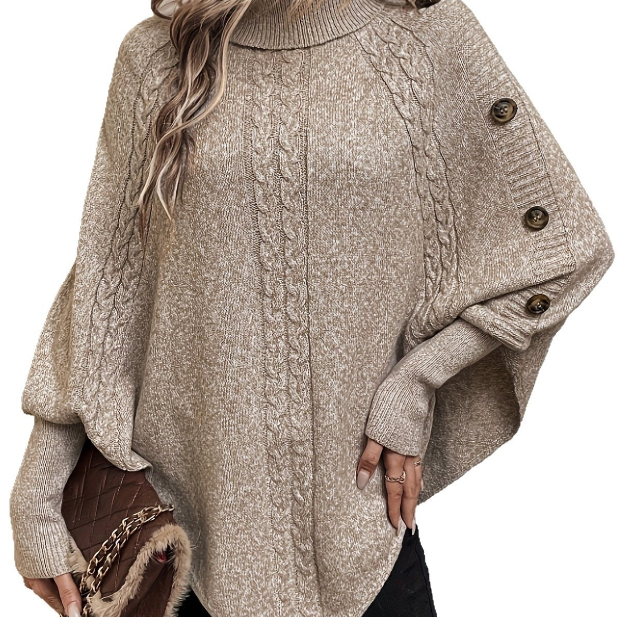 Jas Dames Cape-stijl Vleermuismouw Revers Midi