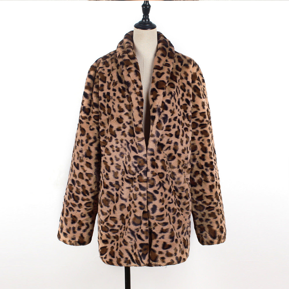 Blazer Dames Luipaardprint Blazerkraag Midi