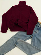 Miss | Trui Dames Oversized Hoge Kraag Ruitpatroon - Gebreid