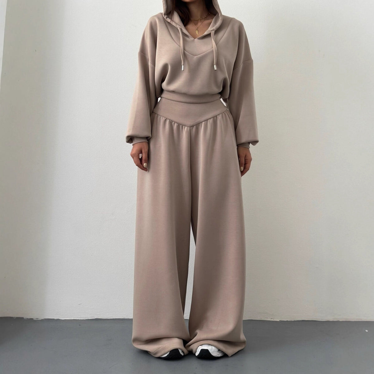 Co-ord set Dames V-hals Capuchon Casual Broekset