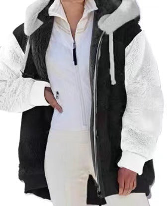 Jas Dames Oversized Fleece Capuchon Rits