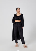 Nachtkleding Dames 3-Delig Fluffy Loungewear Wijde Pijpen