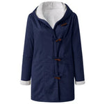 Jas Dames Fleece Capuchon Midi Vintage
