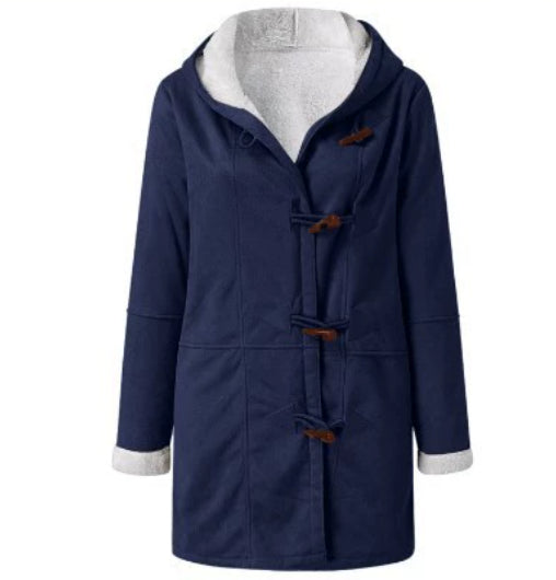 Jas Dames Fleece Capuchon Midi Vintage