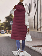 Miss | Bodywarmer Dames Lang Gewatteerd Capuchon Losvallend