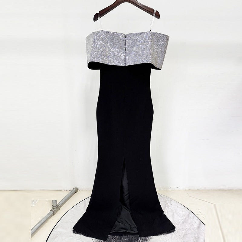 Jurk Dames Off-Shoulder Mermaid Vloerlang Galajurk