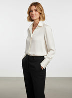 Aansluitende Blouse Dames | Scherpe Kraag satijn - Miss Madera