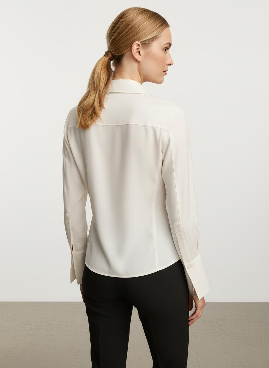 Aansluitende Blouse Dames | Scherpe Kraag satijn - Miss Madera