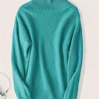 Miss | Trui Dames Oversized Hoge Kraag Ruitpatroon - Gebreid