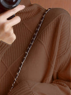 Miss | Trui Dames Oversized Hoge Kraag Ruitpatroon - Gebreid