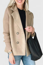 Blazer Dames Dubbelrijig Gebreide Mouwen Getailleerd