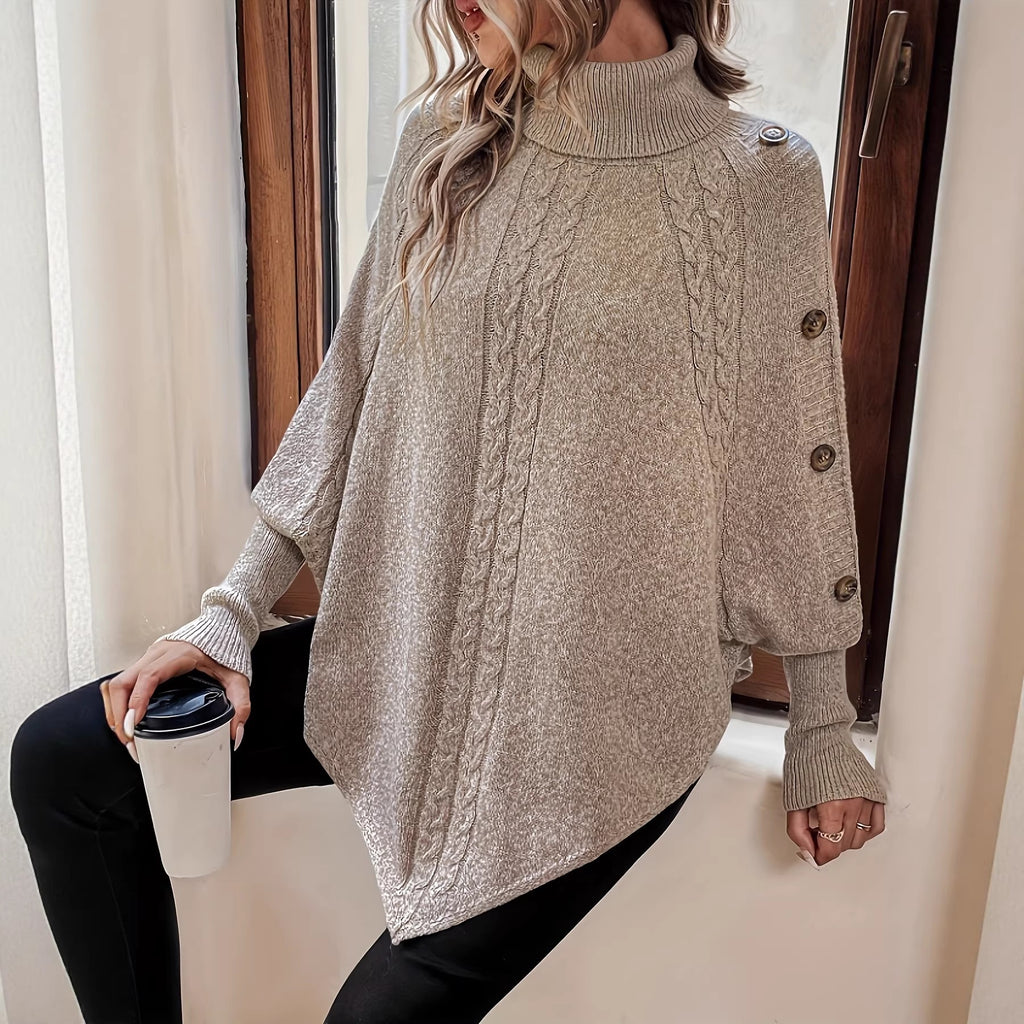 Jas Dames Cape-stijl Vleermuismouw Revers Midi