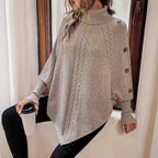 Jas Dames Cape-stijl Vleermuismouw Revers Midi