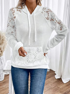 Miss | Hoodie Dames Relaxed Wafelstructuur Bloemenaccenten