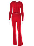 Co-ord set Dames Hoodie Rits Lange Broek Sportief