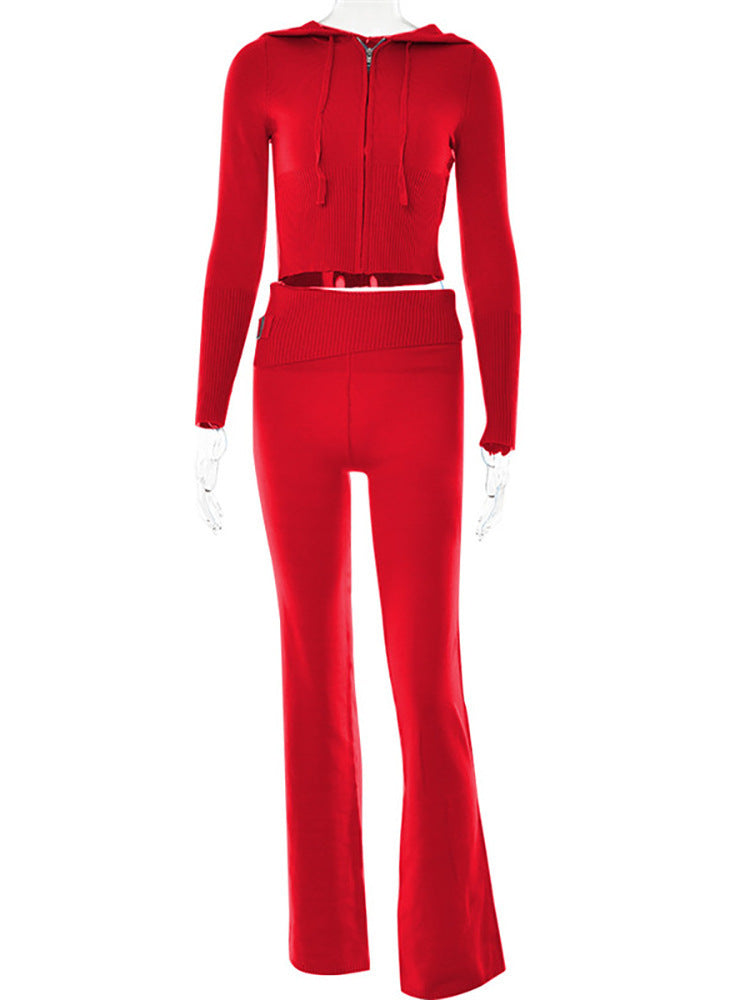 Co-ord set Dames Hoodie Rits Lange Broek Sportief