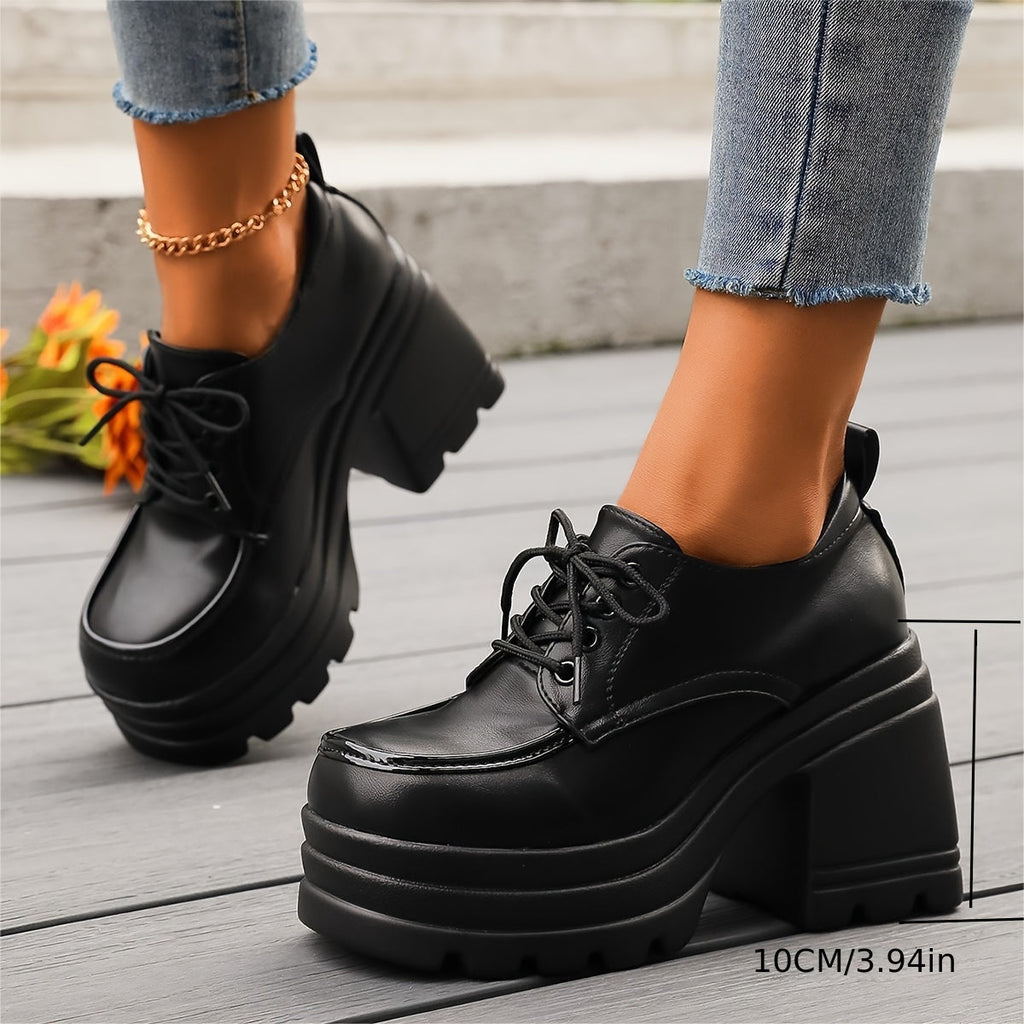 Miss | Jurk Dames Retro Platform Vetersluiting Blokhak