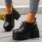 Miss | Jurk Dames Retro Platform Vetersluiting Blokhak