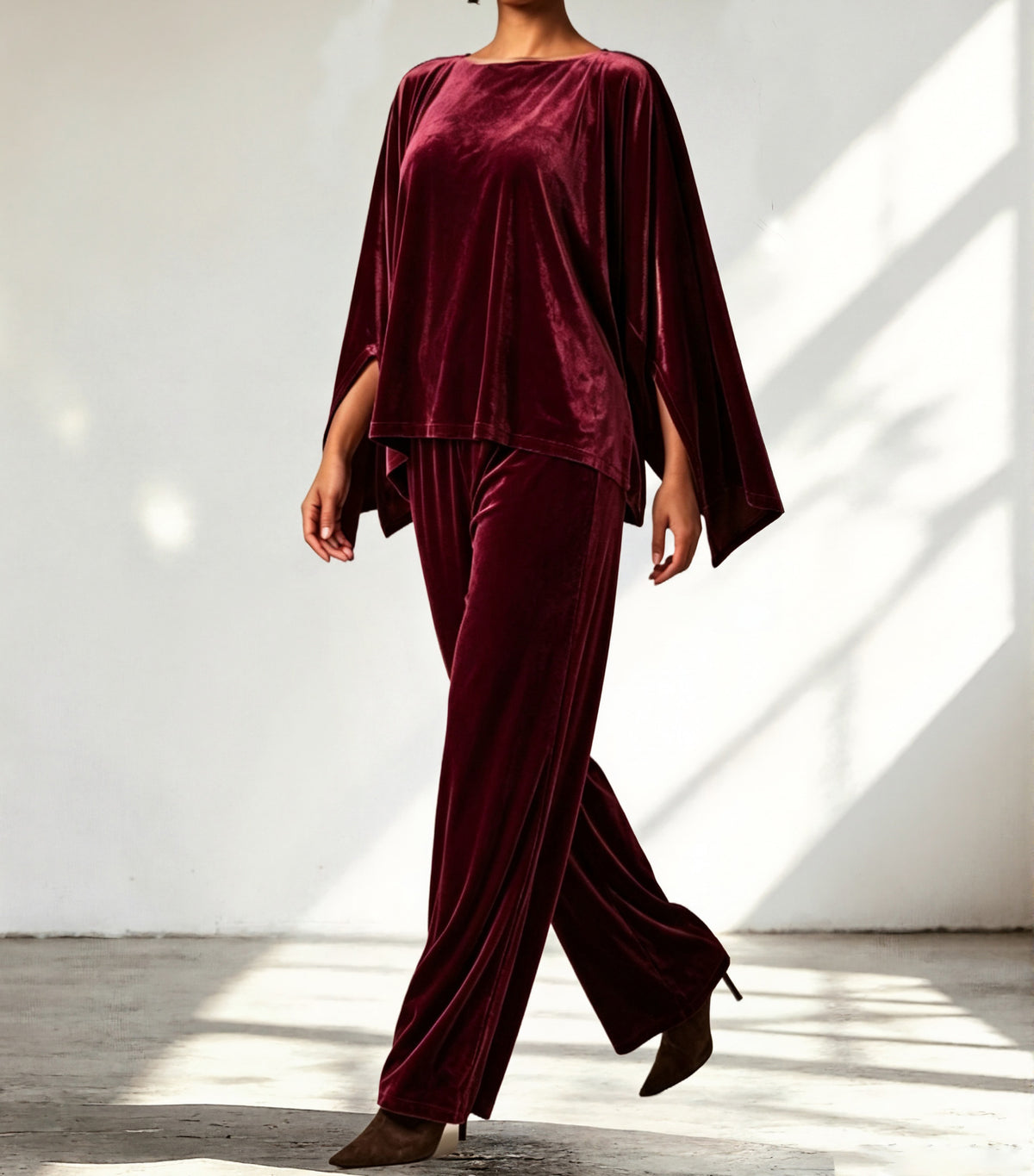 Broek Dames Lang Velvet Casual met Zakken