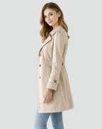 Jas Dames Slim Fit Klassieke Revers Trenchcoat - Polyester