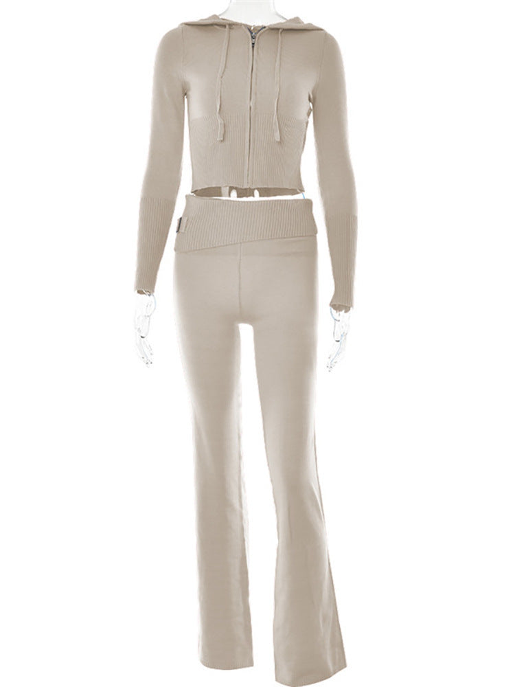 Co-ord set Dames Hoodie Rits Lange Broek Sportief