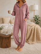 pyjama set Dames Capuchon Half-Zip Lange Mouw Met Zakken