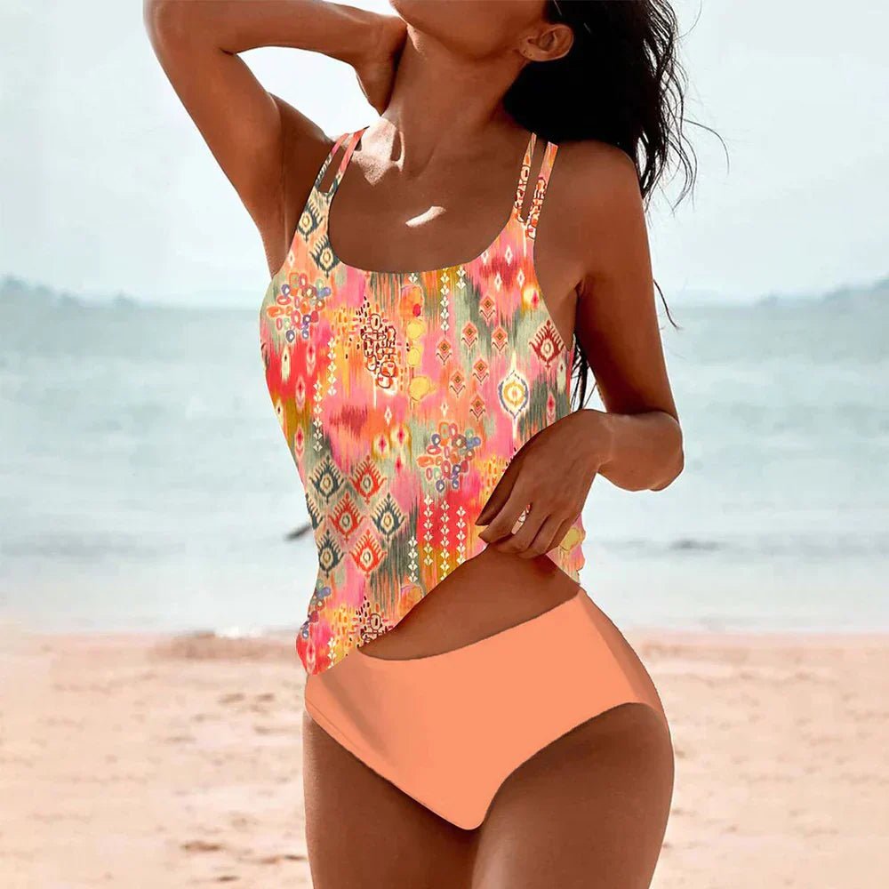 Badpak Dames Geometrische Print Spaghettibandjes - Miss Madera