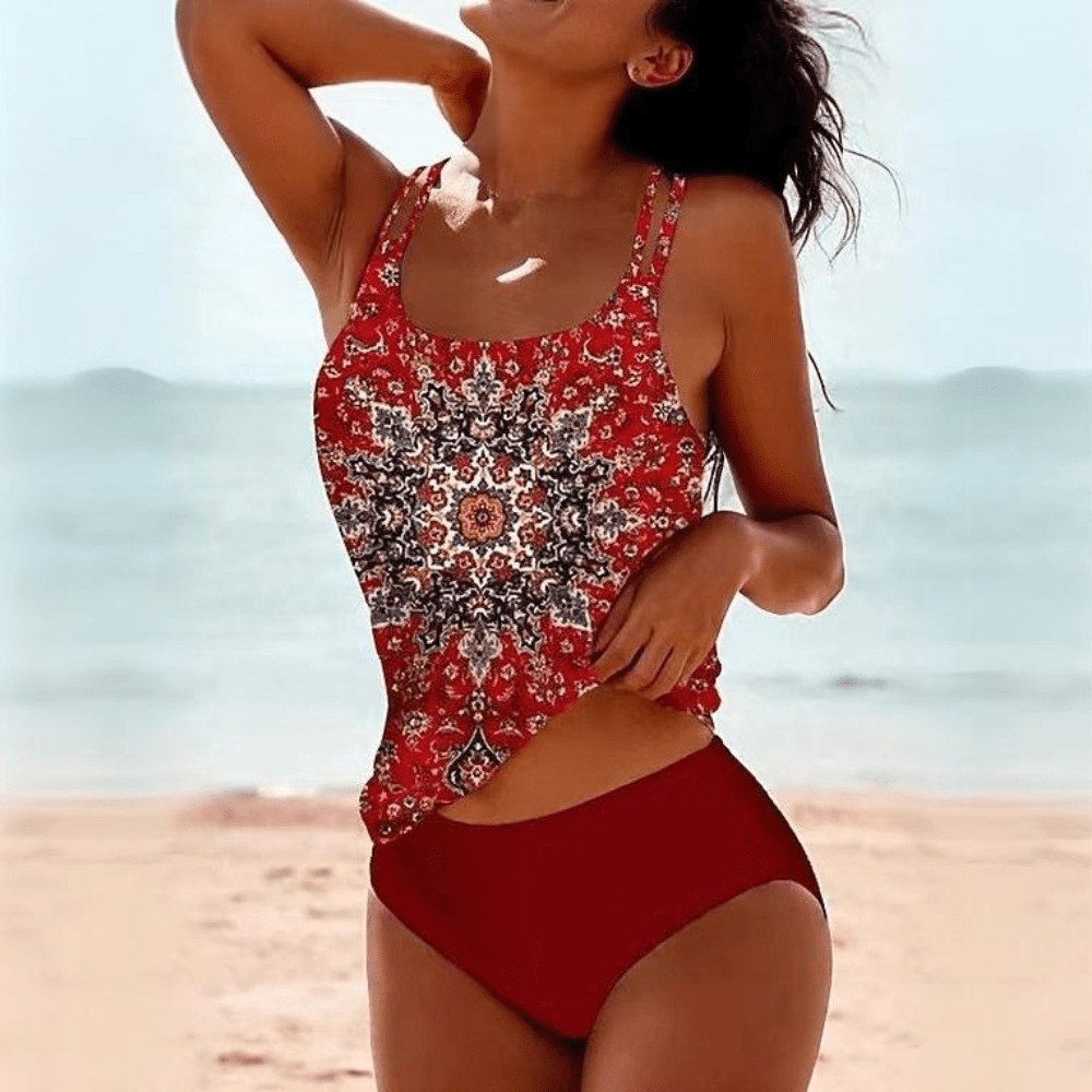Badpak Dames Geometrische Print Spaghettibandjes - Miss Madera