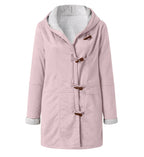 Jas Dames Fleece Capuchon Midi Vintage