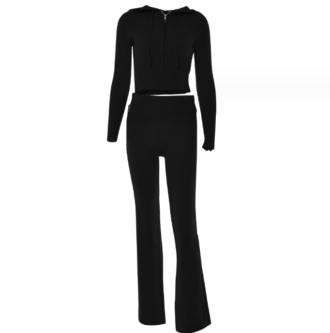 Co-ord set Dames Hoodie Rits Lange Broek Sportief