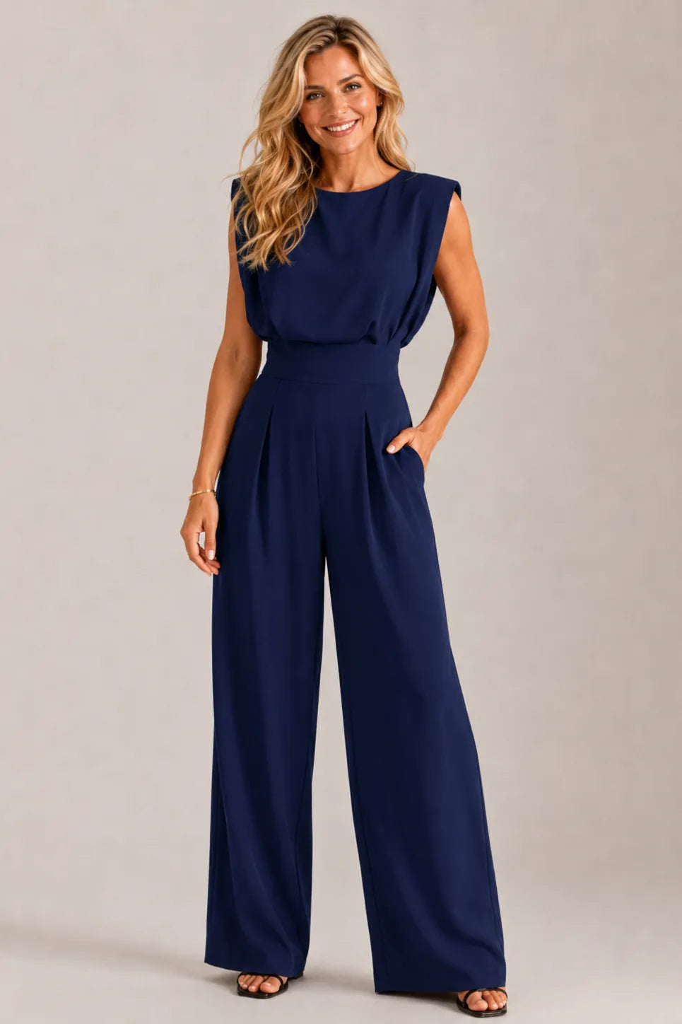 Miss | Jumpsuit Dames Mouwloos Hoge Taille Rechte Pijpen - Polyester