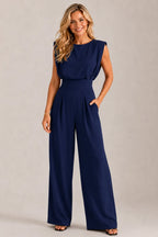 Miss | Jumpsuit Dames Mouwloos Hoge Taille Rechte Pijpen - Polyester