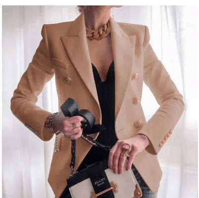 Blazer Dames Dubbelgeknoopt met Gouden Knopen | Modern - Miss Madera