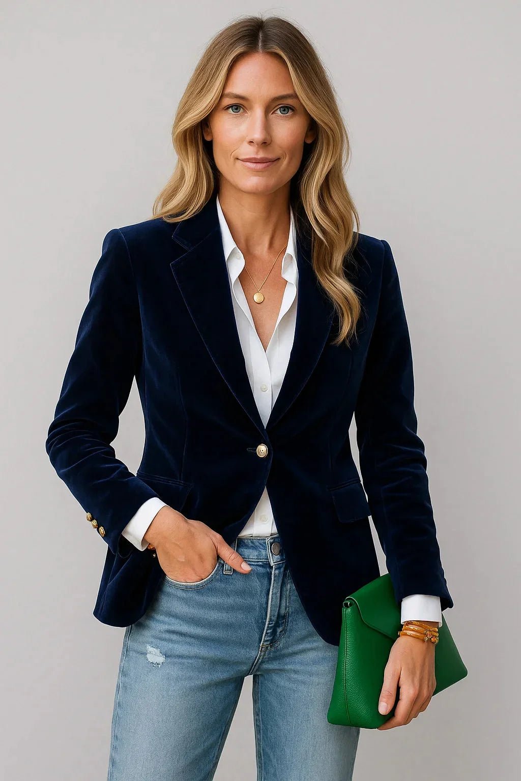 Blazer Dames Velours | Getailleerd - Elegante Stijl - Miss Madera