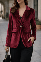 Blazer Dames Velours | Getailleerd - Elegante Stijl - Miss Madera
