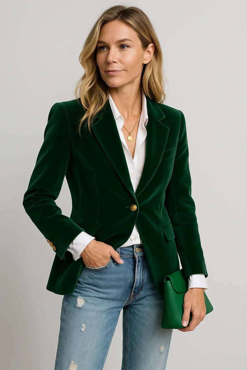Blazer Dames Velours | Getailleerd - Elegante Stijl - Miss Madera