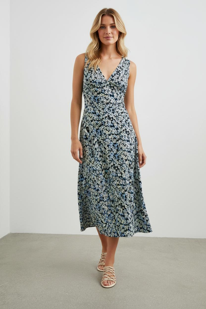 Bloemenprint Midi Jurk Dames | Empire Taille A - lijn - Miss Madera