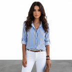 Blouse Dames | Oprolbare Mouwen Regular Fit | Miss Madera - Miss Madera
