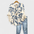 Blouse Dames Volantmouwen V - hals | Hedendaags - Miss Madera