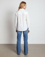 Blouse Dames – Wit | Getailleerd Knoopoverhemd - Miss Madera