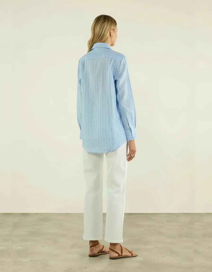 Blouse Linnenmix Gestreept patroon Dames - Miss Madera