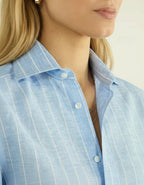 Blouse Linnenmix Gestreept patroon Dames - Miss Madera