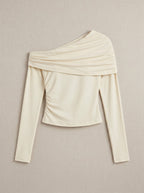 Blouse off - shoulder met ruché details - Miss Madera
