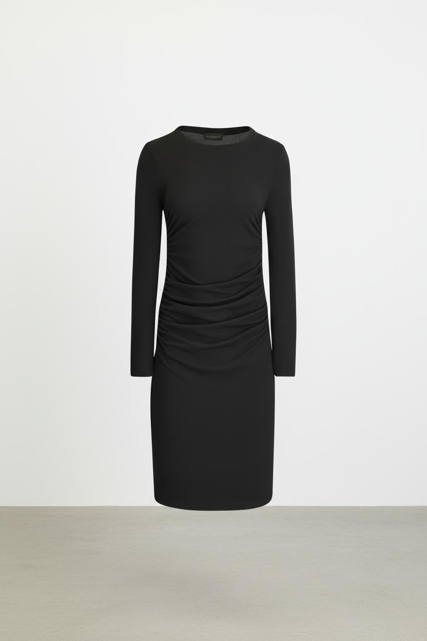 Bodycon Jurk Dames | Stretchkatoen Zijruche Detail - Miss Madera