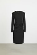 Bodycon Jurk Dames | Stretchkatoen Zijruche Detail - Miss Madera