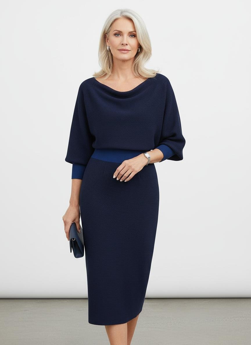 Bodycon Midi - jurk Dames - Getextureerd Fijngebreid - Miss Madera