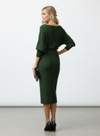 Bodycon Midi - jurk Dames - Getextureerd Fijngebreid - Miss Madera