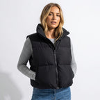 Bodywarmer Dames Cropped Gewatteerd Rits – Winter | Miss Madera - Miss Madera MIS-AMJBHN