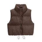 Bodywarmer Dames Cropped Gewatteerd Rits – Winter | Miss Madera - Miss Madera MIS-0UKL2I