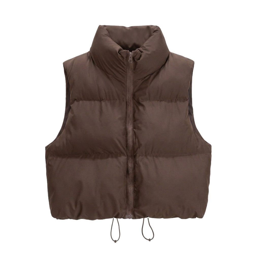 Bodywarmer Dames Cropped Gewatteerd Rits – Winter | Miss Madera - Miss Madera MIS-0UKL2I